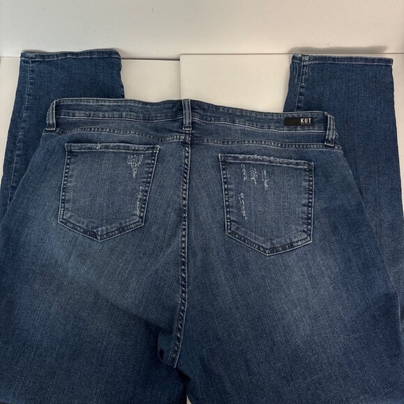 Kut from the Kloth Jeans Plus 20W Boyfriend Distressed Blue Denim Stretch Casual - Picture 3 of 15